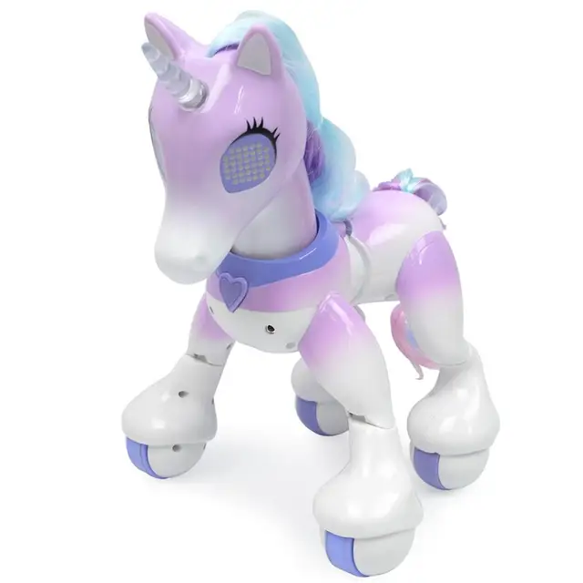 Large RC Unicorns Robot Cute Cartoon Animal Infrared induction Model Electric Educational Remote Control Pet Toys for children 3