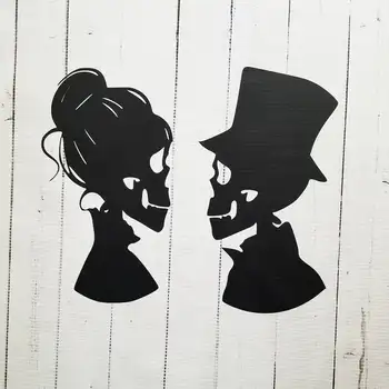 

Halloween Cute Cartoon Gost Couple Wall Stickers Halloween Party Decorative Wall Decals for Bedroom Living Room Home Decor
