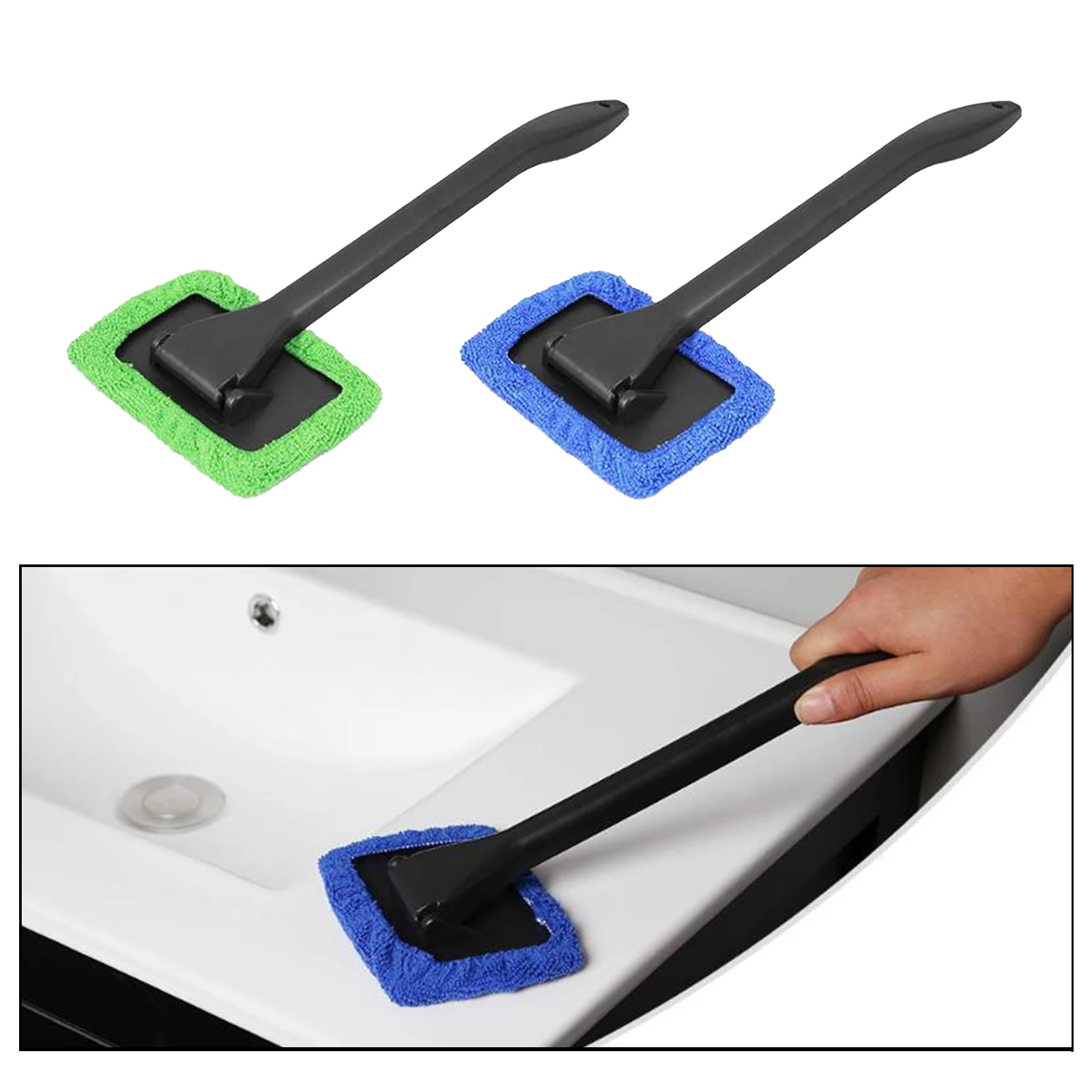 Car Window Cleaner Brush Kit Windshield Cleaning Wash Tool Inside Interior Auto Glass Wiper With Long Handle Car Accessories