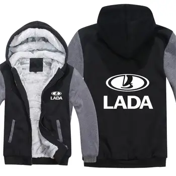 

Russia Car LADA Hoodies Men Pullover Wool Liner Jacket LADA Sweatshirts Hoody Fashion Coat