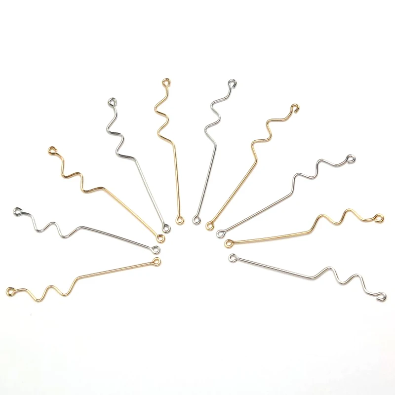 10Pcs Gold/Silver-Color Connectors For Jewelry DIY Findings Earrings Accessories Metal Tassel Chain Handmade Jewelry Materials