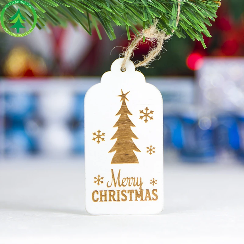 Merry Christmas Tree Decoration DIY Crafts Hanging Tags Present Gift Labels Tag Xmas Tree Pendant Ornaments New Year Party Decor