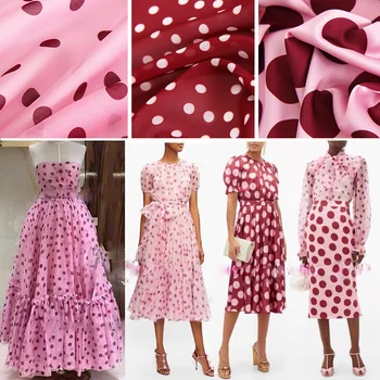 

Custom Polka Dot Printed Polyester Fabric Cloth 145 cm Width Pants Shirt Camisole Dress Lining Chiffon Fabric