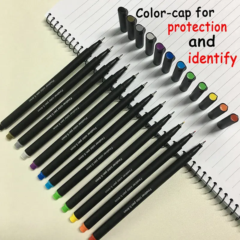 Colorful Fineliner Pen 0.4mm 60 Assorted Colors Micron Needle Tip Colored  Ink Pen Pigment for Students Supplies - AliExpress