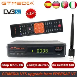 1 год Испания Европа Клайн Freesat V7 HD DVB-S2 1080 P спутникового ТВ приемник + USB WI-FI Португалии Испания Германия ТВ тюнер PK V8 супер