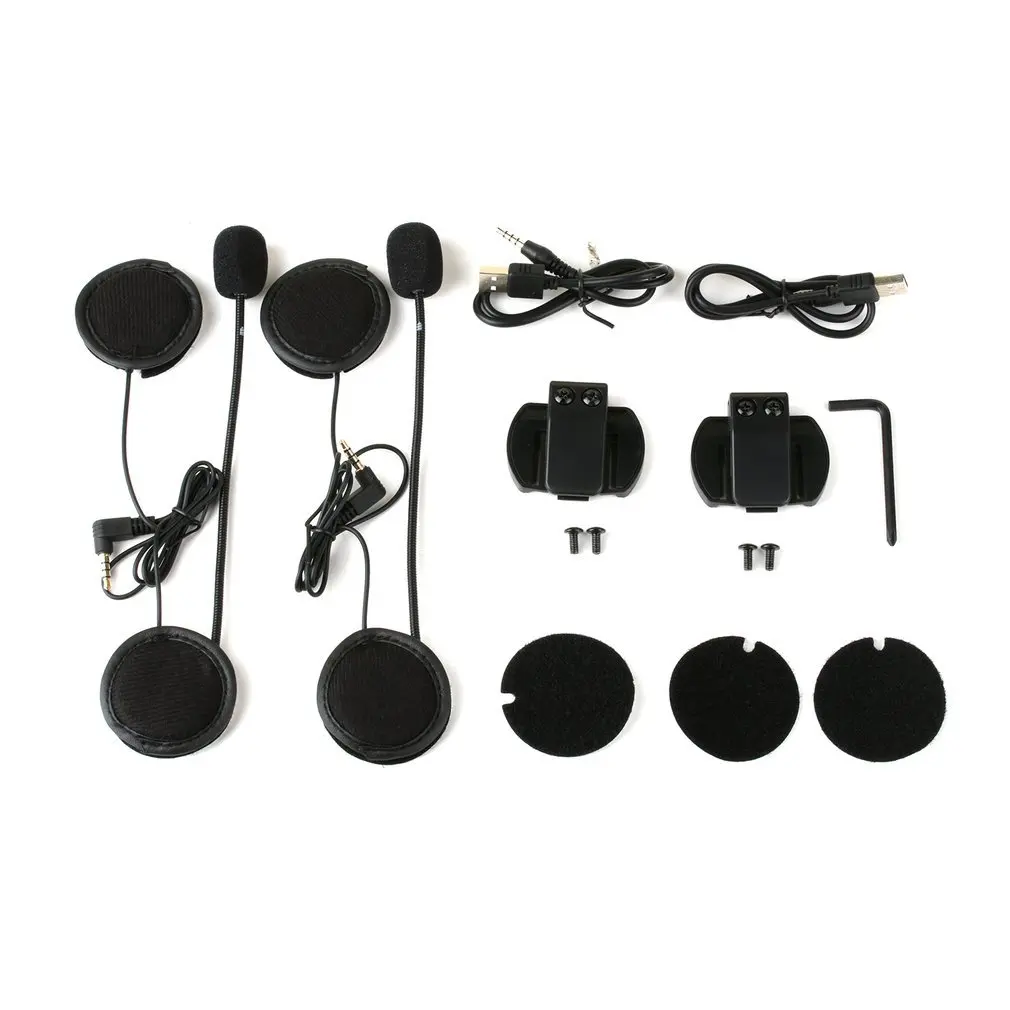 

Metal clip+V6 Pro 6 Rider Motorcycle Helmet BT Interphone 1200 Wireless Bluetooth Interphone Headset Stereo music