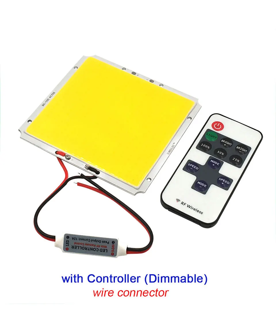 10095mm 50W Dimmable LED Light Bulb COB Chip 12V 110V 220V LED Lamp with Dimmer Controller Cold Warm White Lighting for DIY (5)
