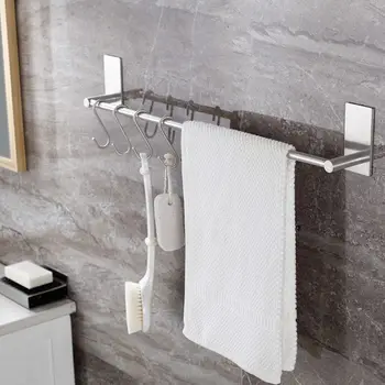 

Stainless Steel Storage Rack Wall Mounted Towel Holder Hanger for Home Bathroom