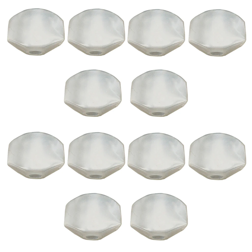 12 Pcs White Guitar Tuning Pegs Keys Button Tuners Machine Heads, Premium Plastic
