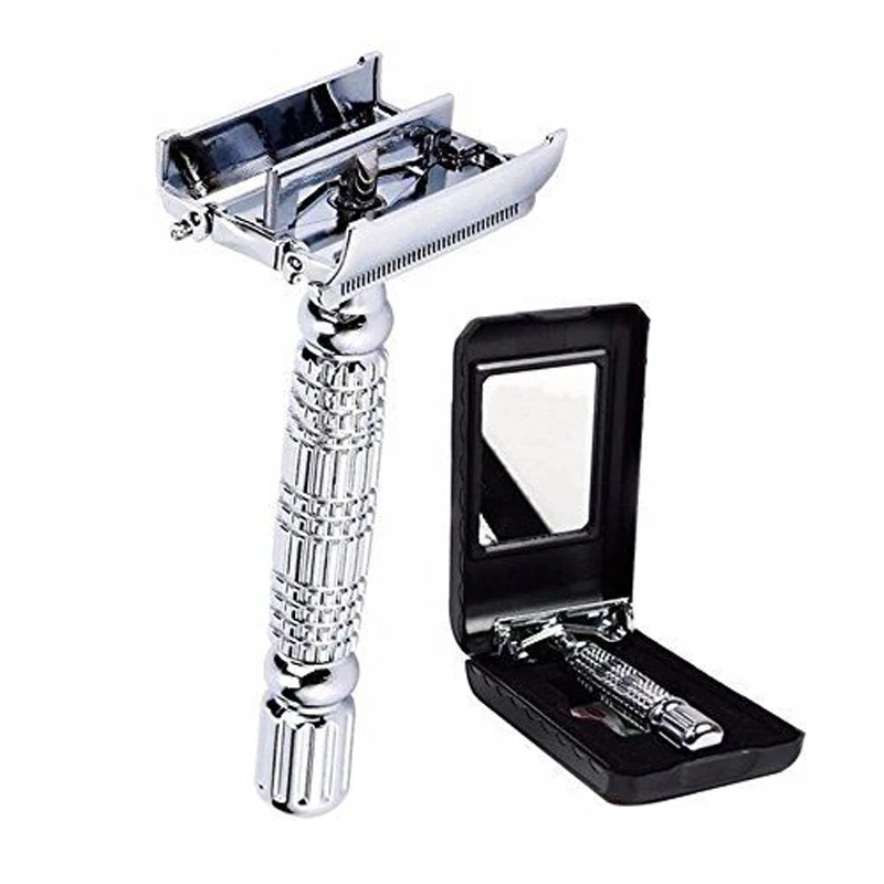 Promo Safety-Razor Open-Shaver Turret Butterfly Double-Sides Manual with Packing-Sliver Unscrew zn5bEmee