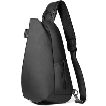 

Men'S Chest Bag Multifunction Messenger Bag Usb Charging Travel Waterproof Shoulder Bag