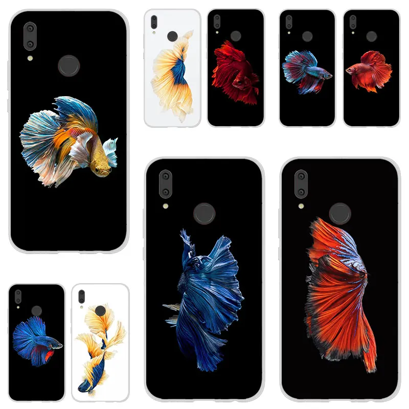 ТПУ задняя крышка для huawei Y3 Y5 Y6 Y7 2017 II Pro силиконовая Мягкая Боевая рыба betta чехол