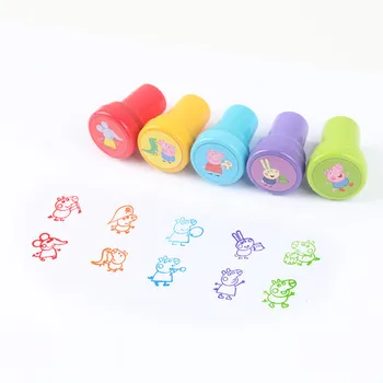 

Peppa Pig 10pcs Children Toy Cartoon Animals Fruits Traffic Smile Kids Seal For Scrapbooking Stamper DIY Cartoon Stamper Toys