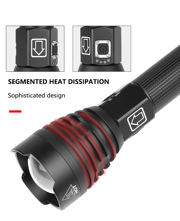 Яркий Перезаряжаемый светодиодный светильник-вспышка XHP70.2 XHP90, мощный фонарь, супер водонепроницаемый охотничий светильник с зумом, 18650 или 26650 Battey