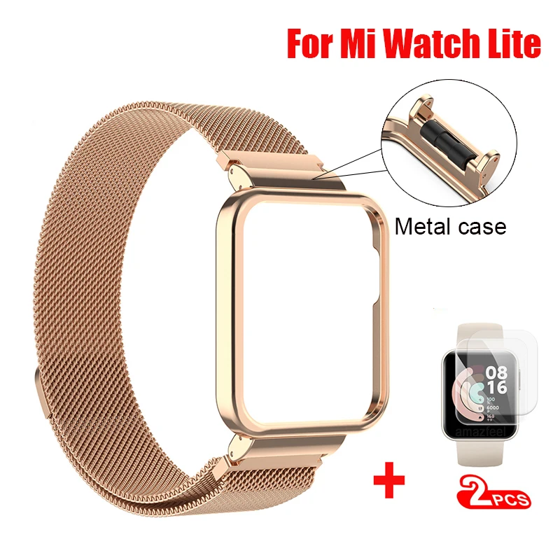 Ремешок для смарт-часов Xiaomi mi watch Lite металлический защитный чехол-бампер с