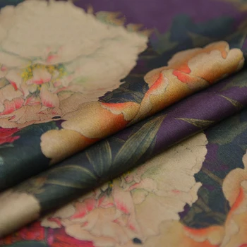 

40 Mm heavy satin Xiangyun yarn silk fibroin crepe satin 100% silk fabric cheongsam dress high quality fashion designer fabric