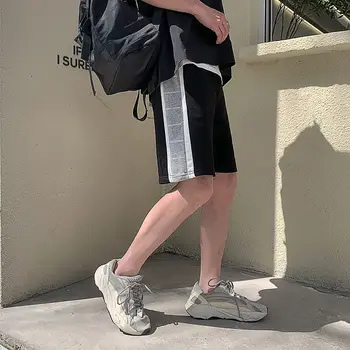 

Men's casual shorts 2020 spring and summer new solid color patch loose trend wild shorts youth personality fashion trend men's