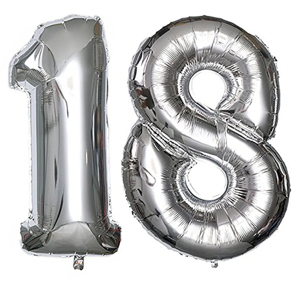 День рождения номер для мероприятий и вечеринок шар 18 день рождения 40 дюймов гигантский фольги воздушный шар Декор ко дню рождения набор для вечерние#37 - Цвет: as the photo show