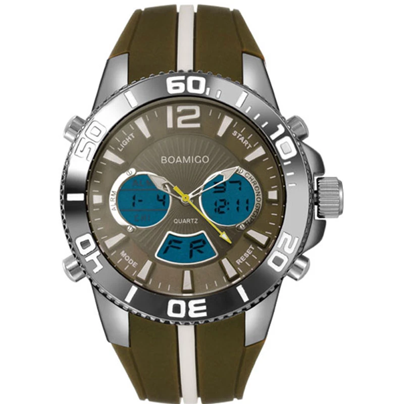 2021 BOAMIGO Military Quartz Waterproof  Watch Top Brand Luxury Watch Men Sport Watch Rubber Strap Analog Digital Watch for man