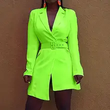 Офисное осенне-зимнее женское элегантное двубортное облегающее платье с v-образным вырезом и поясом