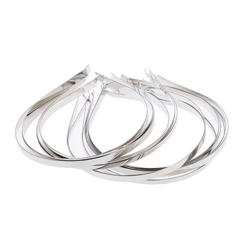 

5Pcs Silver headband DIY metal blank hairband hair hoops crafts girls headwear