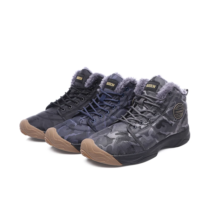 

2019 New Fashion Mens Boots Ankle Snow Boots Winter Warm Lace-up Boots Outdoor Recreational Hiking Shoes Mens Shoes Size 41-46