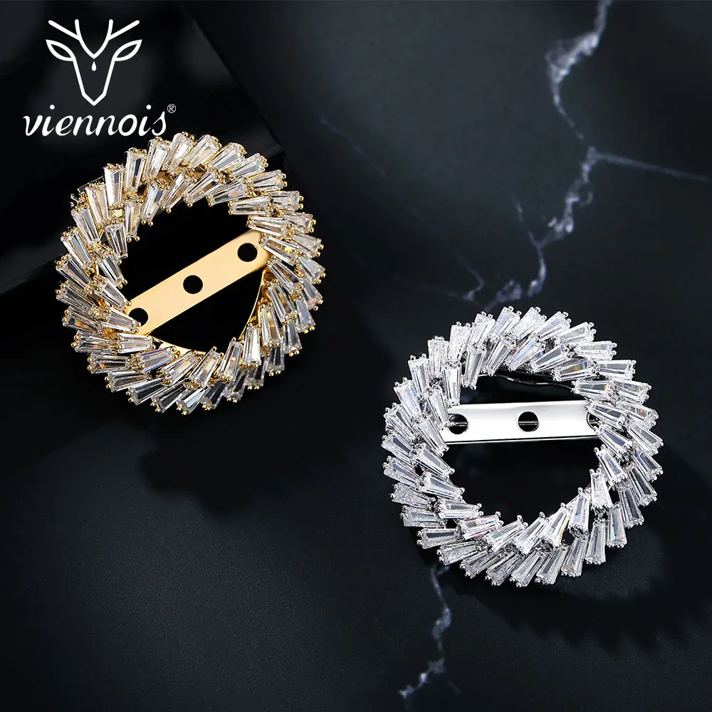 Viennois золото и серебро цвет брошь для свитера женщин Циркон классические