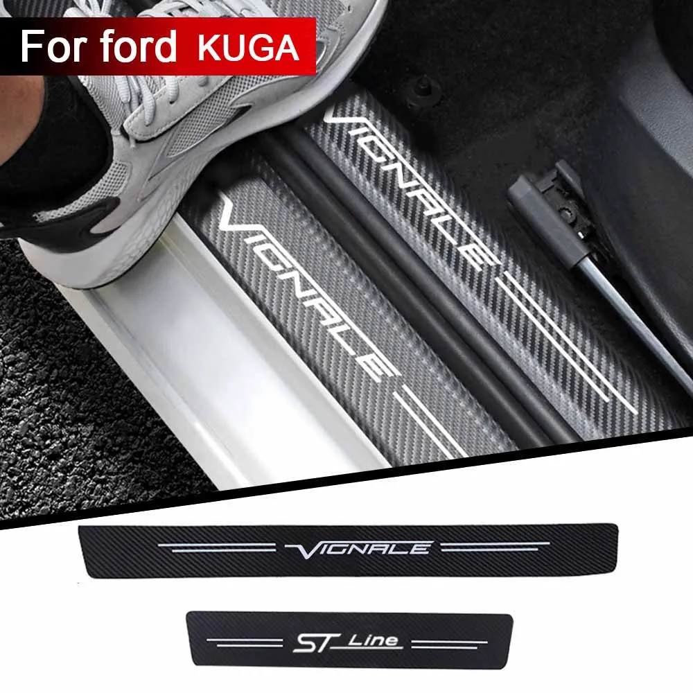 4 шт. порог машины на автомобильное стекло стикер углеродное волокно ткань для ford