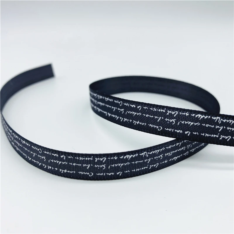 5 야드 10MM 폴리 에스터 리본 인쇄 텍스트 새틴 리본, 헤어 보우 파티 크리스마스 웨딩 장식 DIY 선물 포장