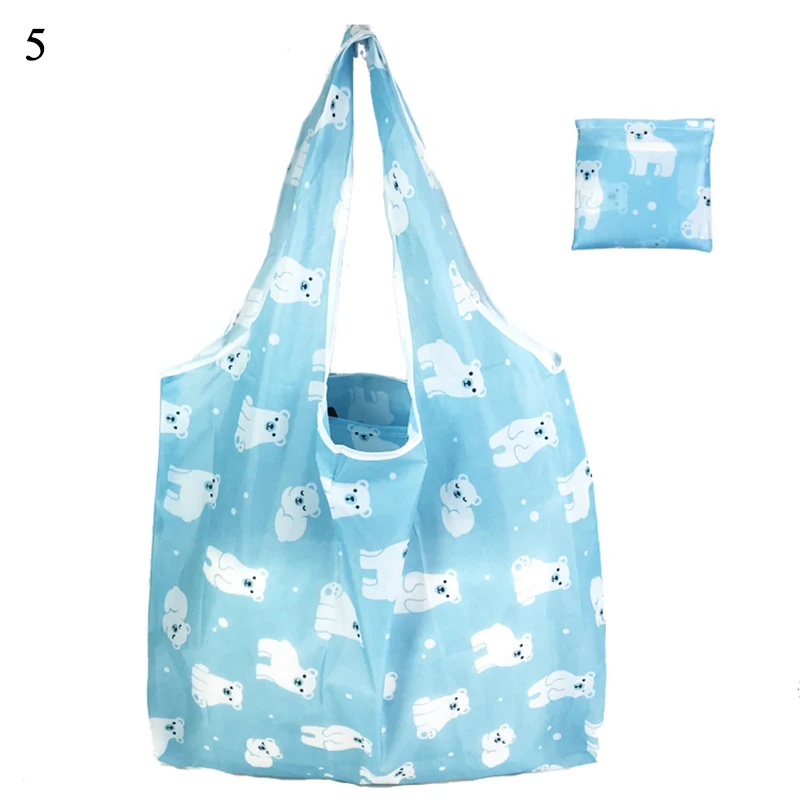 Eco Shopping Travel Shoulder Bag Oxford Tote Handbag Folding Reusable Cartoon - Цвет: 5