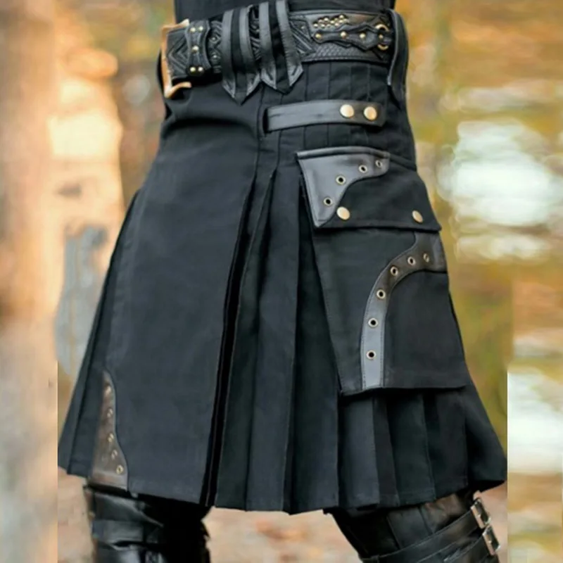 

Adisputent Mens Kilt Traditional Skirt Utility Modern Kilt Male Classic Retro Skirt Scottish Medieval Skirt Scotland Homme