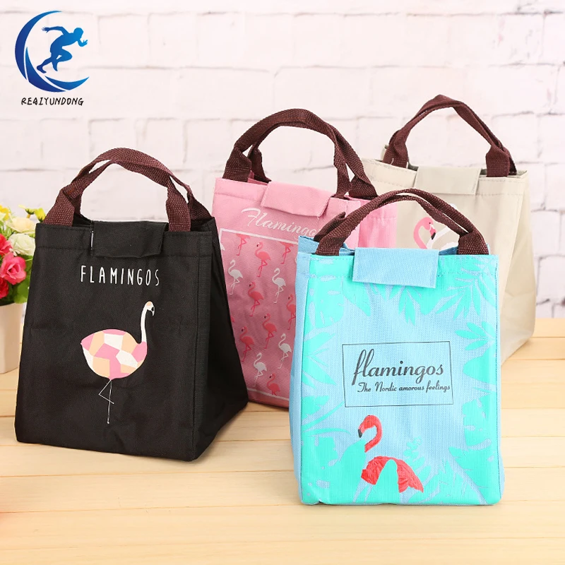 

Portable Outdoor Picnic Bag Tote Insulated Thermal Lunch Box flamingos Animal Beach Food Picnic Cooler Camping Handbags