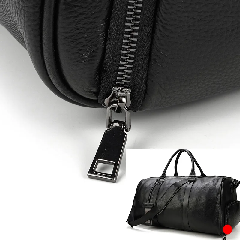 Big capacity genuine leather travel bags men women soft black cowhide casual travel duffel high quality cow leather shoulder bag