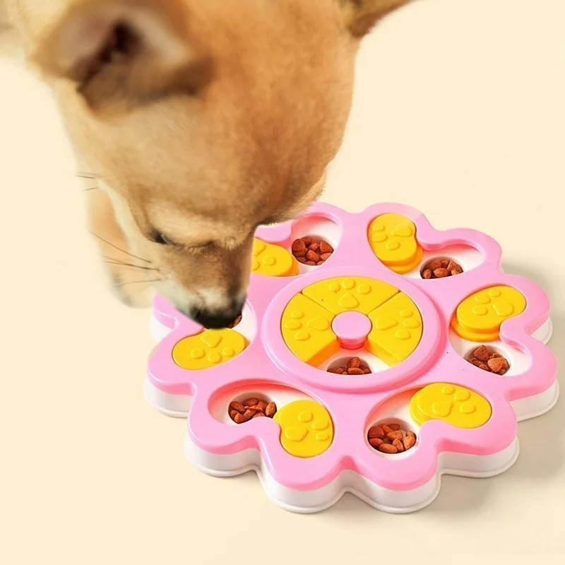 Игрушки-головоломки для собак, дозатор для щенков, игрушки для собак, не увеличивающие рост, IQ интерактивный цветок, медленная подача