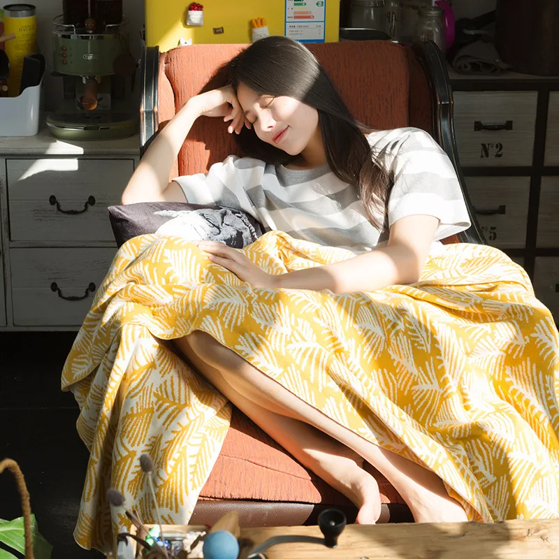 jing textile American cotton knitted carpet air conditioning blanket blanket that sitting room sofa office nap blanket