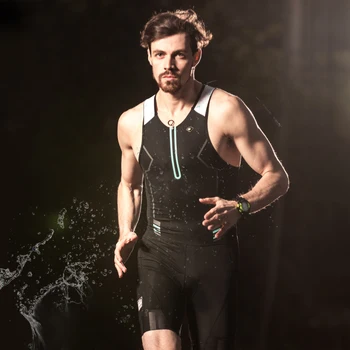 

Santic Men Cycling Triathlon Sleeveless Quick Dry Breathable Anti-sweat Skinsuit for Swimming Running Cycling Asian sizeM8C03134