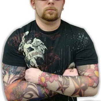 

8pcs Fake Nylon Temporary Sleeves Arm Stockings Best Fit For Men Women Arm Body Art Large Fake Tattoo Sticker Accessories