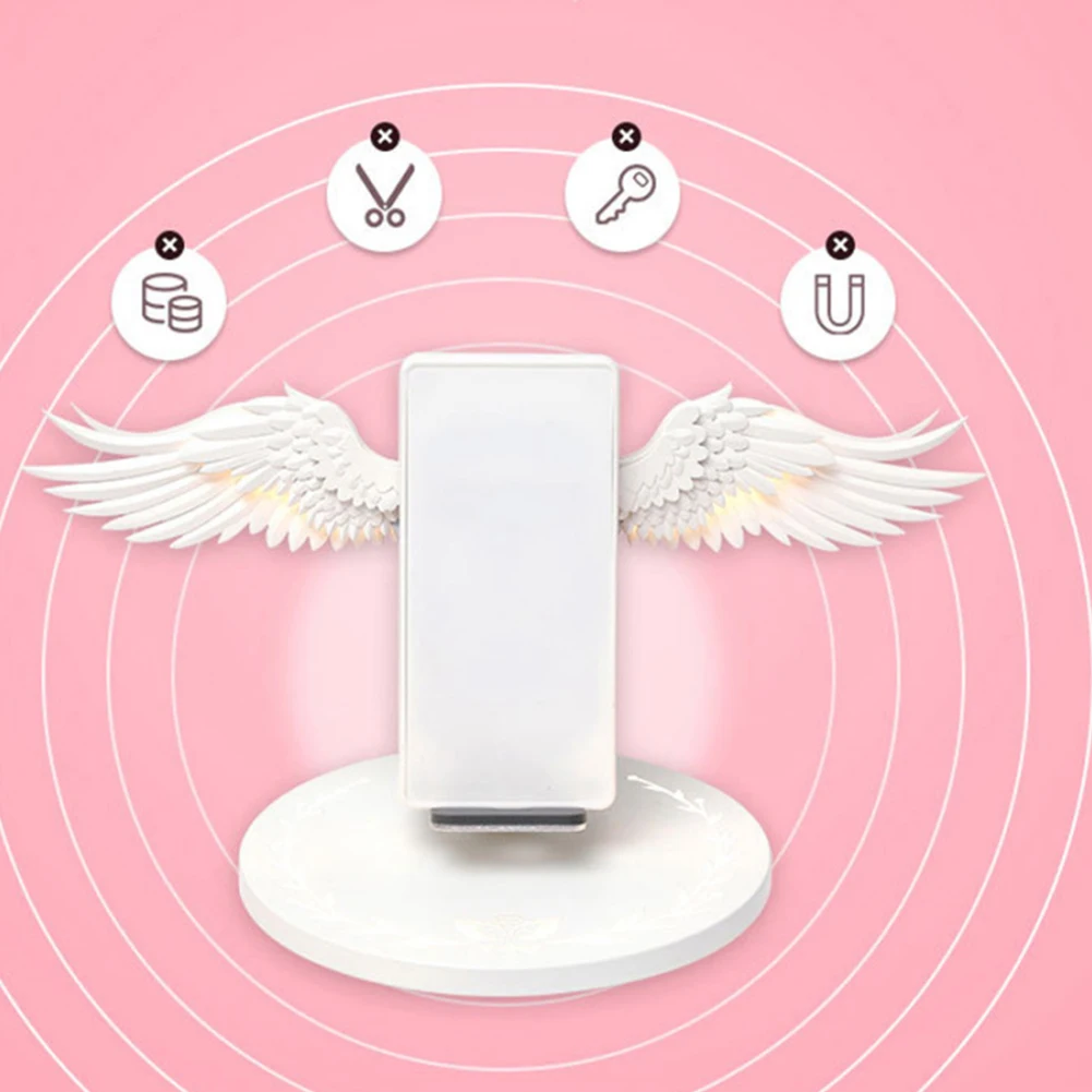 Беспроводная зарядная док-станция Angel Wings для iPhone X XS, Ночной светильник, зарядная станция для телефона samsung S10 5G Note10+ huawei P30 Pro
