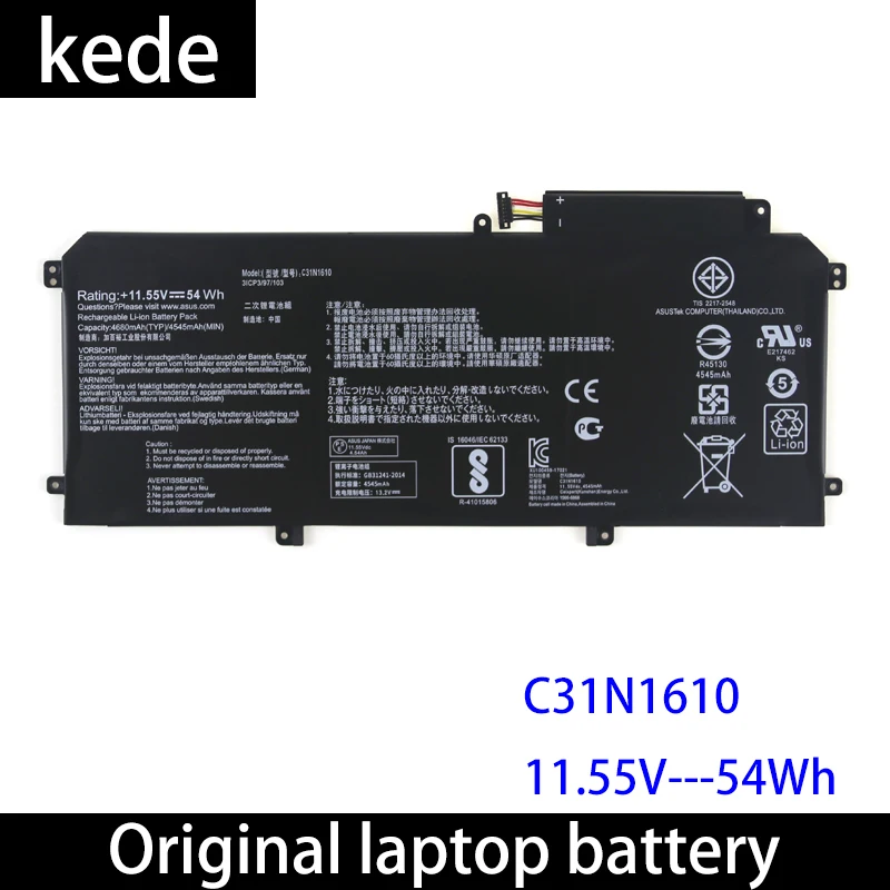 Kede аккумулятор для ноутбука C31N1610 для Asus ZenBook C31N1610 UX330 UX330U U3000C 11,55 V 54Wh