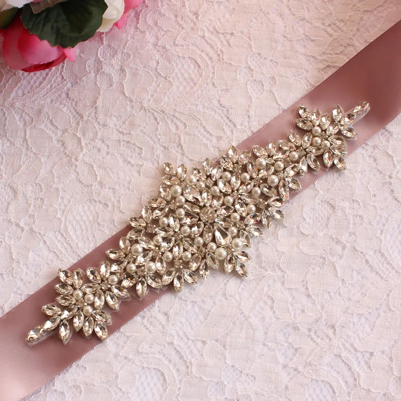 Steentjes Trouwjurk Riem Серебряная лента Свадебная со стразами Диамант бруиды Riem Voor Vrouwen Jurken - Цвет: deep purple