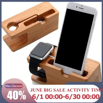 

Phone Holder Charger Stand Bamboo Charging Dock Fast USB Charging Station For Smartphone With Elegant Appearance Light
