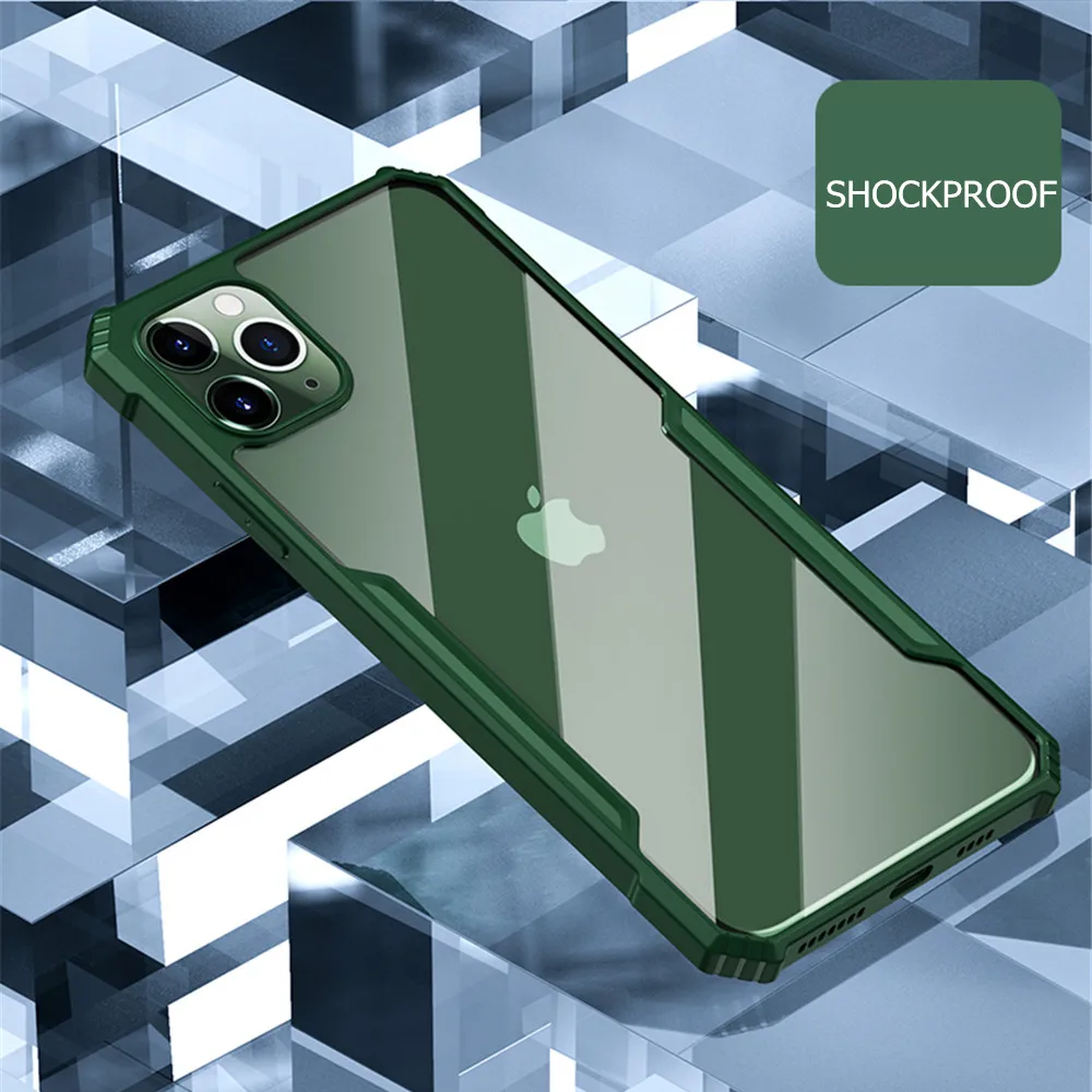 Роскошный прозрачный чехол для iPhone 11 Pro Max противоударный армированный SE 2020 X XS XR 8 7