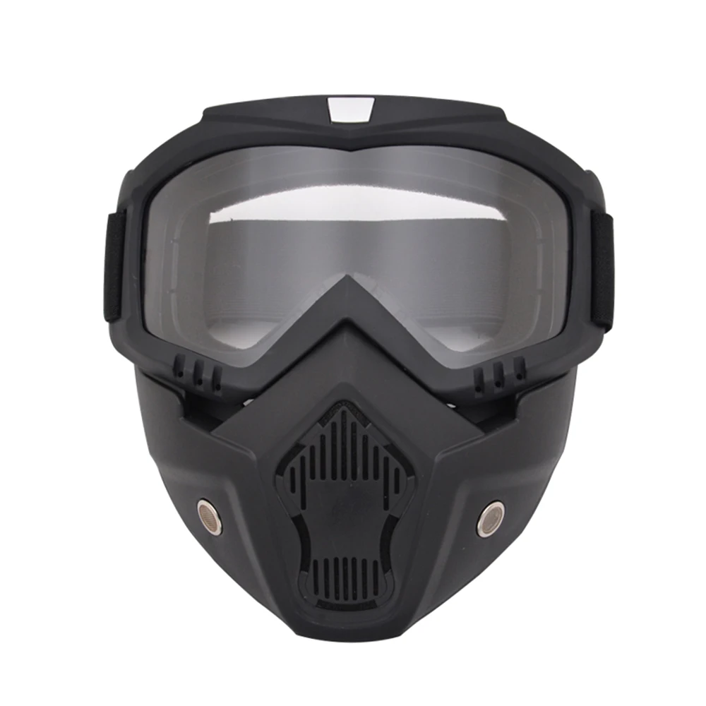 Открытый Велоспорт страйкбол маска полное лицо шлем для пейнтбола маска страйкбол безопасность защитный Анти-туман очки Защитная тактическая маска - Цвет: Transparent