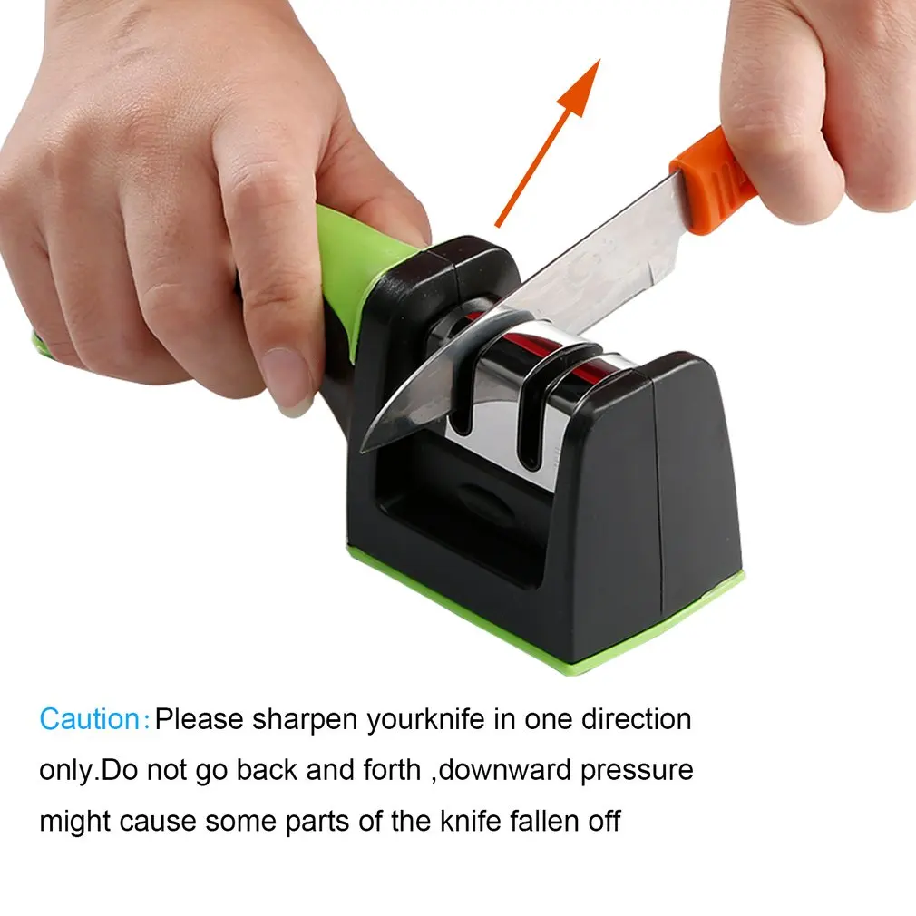 Эргономичный простой в использовании безопасная ручка из нержавеющей стали 2 лезвия кухонный нож точилка инструмент для профессионального шеф-повара
