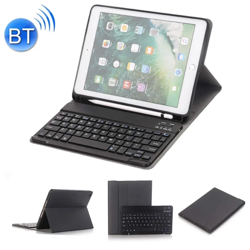 

Detachable Bluetooth Keyboard + Horizontal Flip Leather Case with Holder & Pencil Holder for iPad Pro 9.7 inch, Air, Air 2