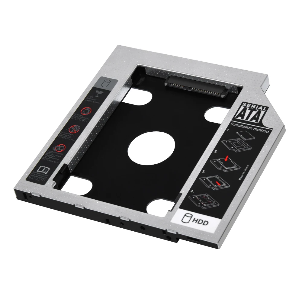 DeepFox алюминиевый пластиковый 2nd HDD SSD caddy 9,5 мм SATA 3,0 для 2," чехол для жесткого диска DVD CD-ROM Optibay