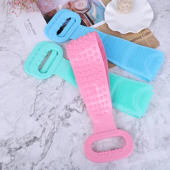 

Long Bath Towel Pull Back Strap Wash Scrubber Exfoliating Scrub Silicone Wash Bathroom Shower Washing Skin Care