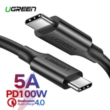 Ugreen 5A USB C к type C кабель для Macbook Pro PD100W USB 3,1 Gen 2 быстрый USB C кабель для samsung S9 Note 9 Quick Charge4.0 шнур
