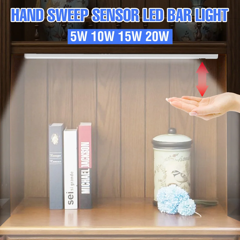 

USB Under Cabinet Light 20 30 40 50CM Hand Motion Sensor Lamp Bar LED Wardrobe Cupboard Wall Lamp LED Closet Bedroom Night Light