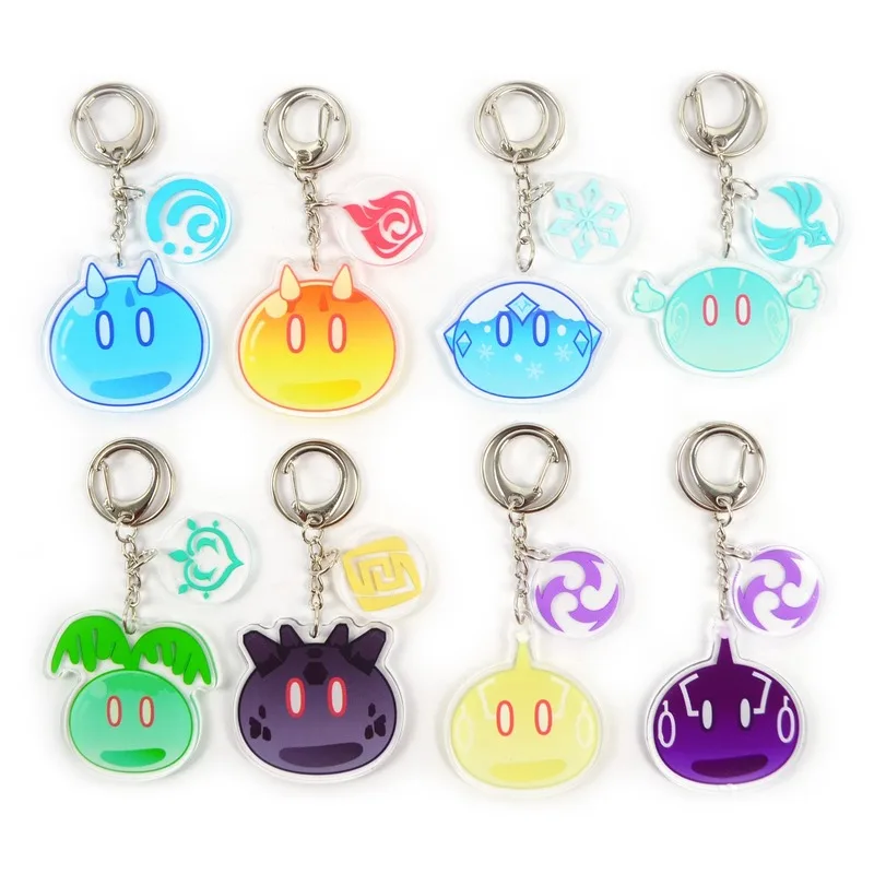 Genshin Impact Keychain Man Slime Keyring Women Pendant Key Holder Couples Chain Bags Party Acrylic Metal Breloczek | Украшения и